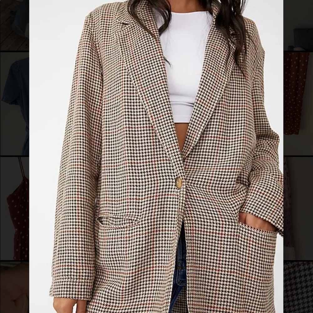 Free People Plaid Beckett Boyfriend Blazer